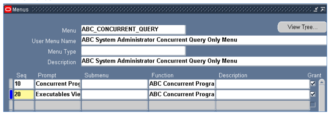EBS System Administrator Define Menus 1.0