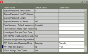 Oracle EBS Personal Profile Values Form